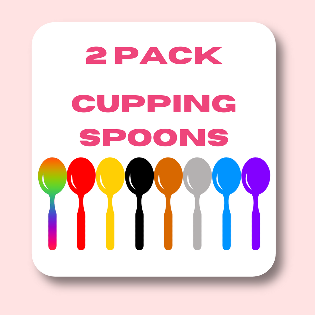 These 2 pack of spoons are perfect for cupping coffees. One in each color.